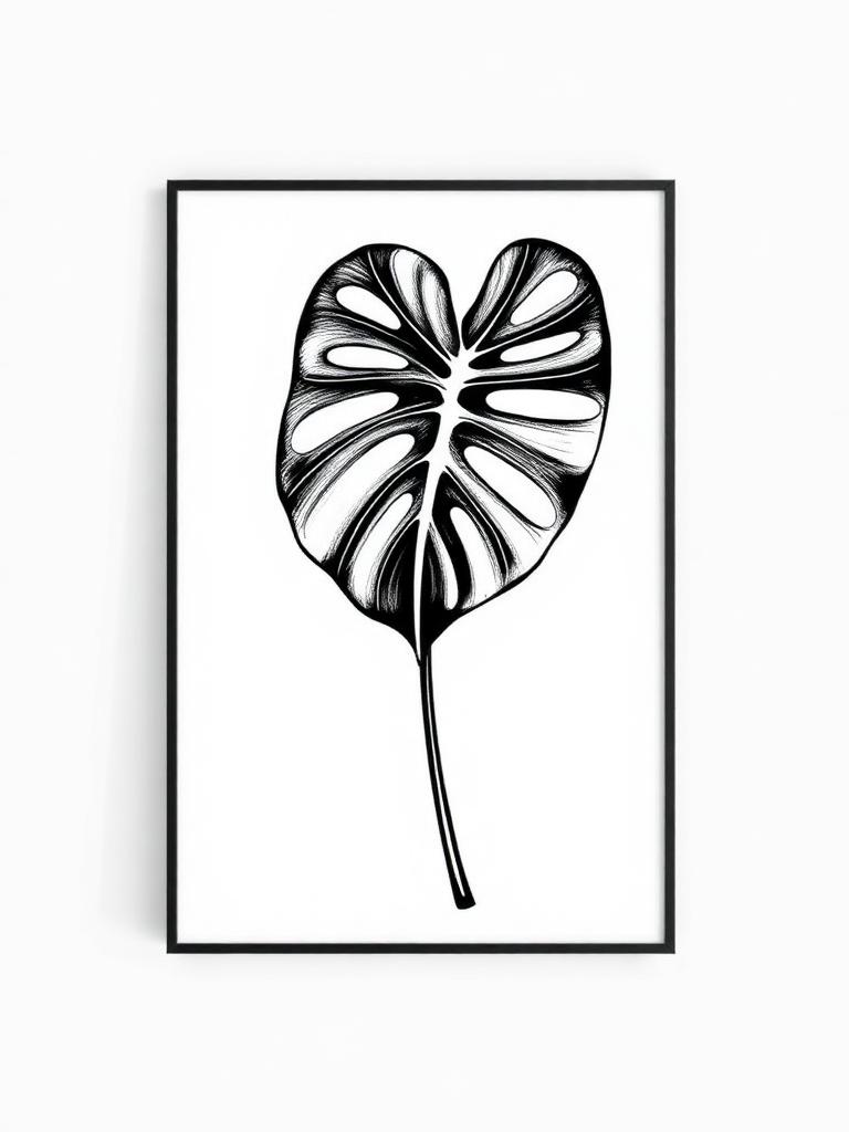 Monstera Ink plakat