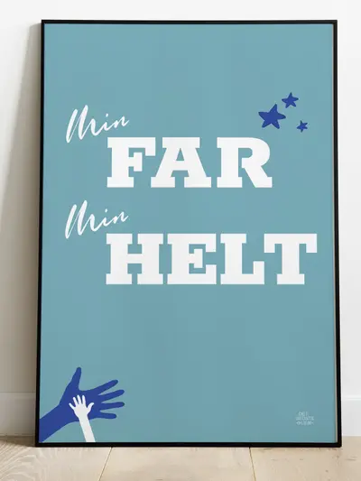 Fars (dag) plakat - Min helt - 50 x 70 cm - Kr. 279,- plakat