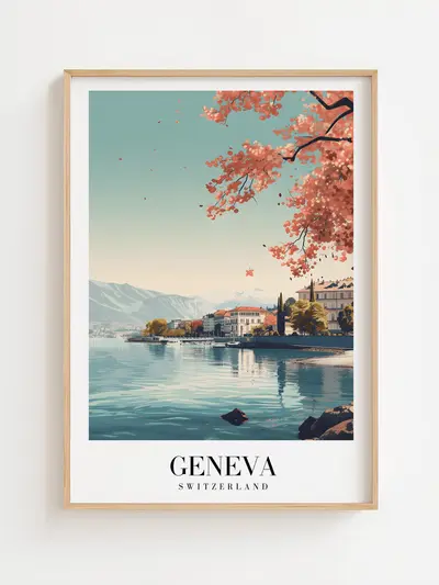 Genève Schweiz  ByPoster | 21 x 29,7 cm (A4) | Ellens Postershop plakat