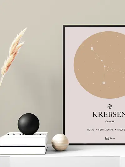Stenbukken Stjernetegn Plakat Guld 35×50 cm (B3) plakat