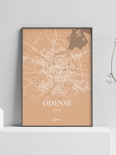 Odense Plakaten Fuldt kort Guld 60×84 cm (A1) plakat