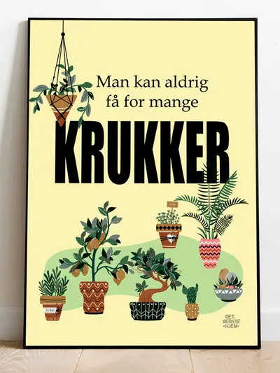 Man kan aldrig få for mange krukker-plakat - 70 x 100 cm - Kr. 349,- plakat