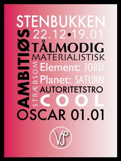 Stenbukken stjernetegn med tekst plakat plakat