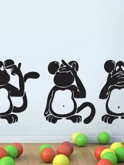De Tre Vise Aber - Wallsticker plakat