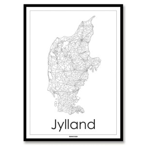 kort over Jylland